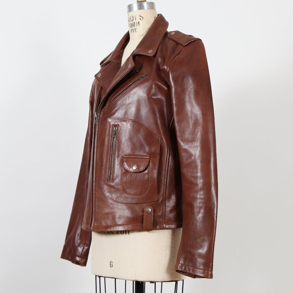 Whet Blu Brown Leather Jacket - Picture 3 of 3